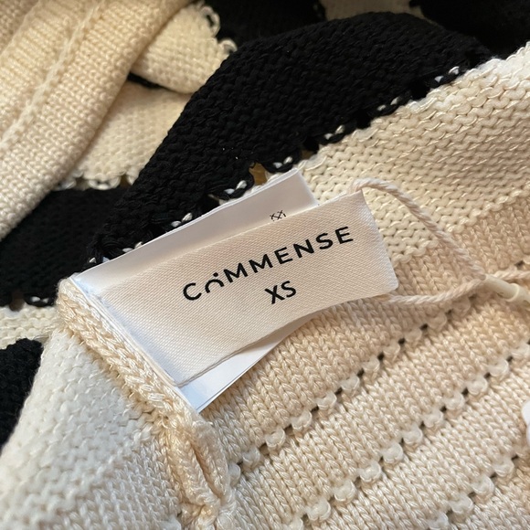 Commense Black and Cream Striped Sleeveless Sweater Dress - Picture 4 of 4